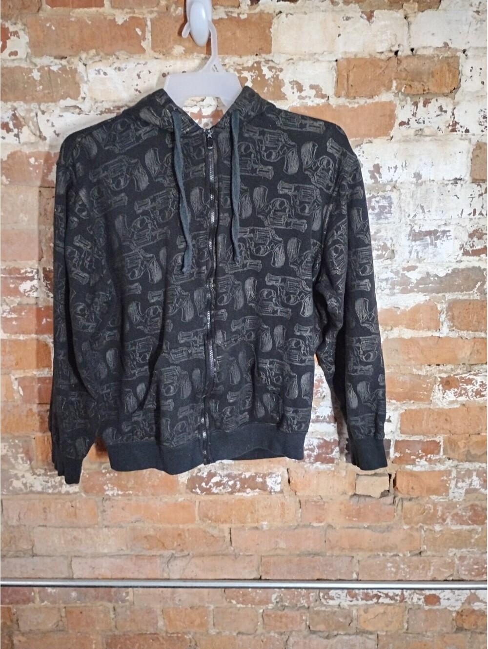 Andy Warhol Artist Authentic Print  All Over Metallic Pistols Hoodie Extra Large